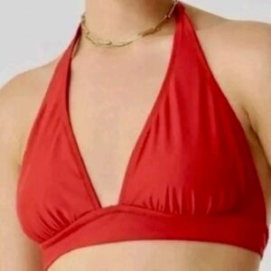 J.Crew Red Halter Lined Bikini Top